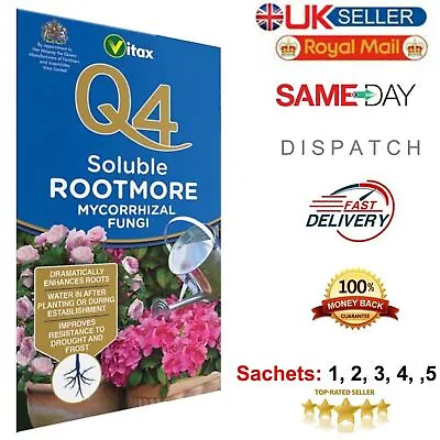 Vitax Q4 Rootmore Soluble Mycorrhizal Fungi 10g Makes 25 Litres Enhances Root Uk • £4.43