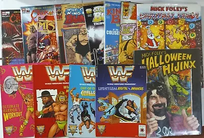 Lot Wwf Wrestling Books/comics Ultimate Warrior MICK FOLEY Bundy Lawler Ljn Wwe • £60.27