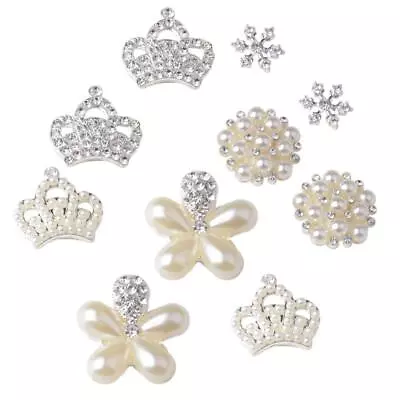 10 Pieces Mixed Metal Diamante Buttons Embellishments • £6.46