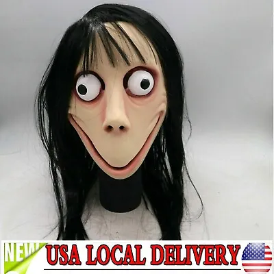 Halloween Creepy Scary Face Latex Mask Horror Costume Party Props Momo Cosplay • $16.93