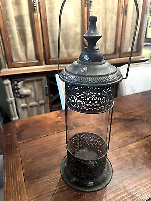 Distressed Metal Candle Lantern • $25