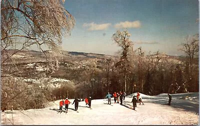 Postcard VT Mt. Snow - Skiiers At Top Of Mountain • $5.99