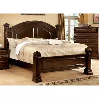 Furniture Of America Oulette Transitional Queen Poster Bed In Cherry • $990.99