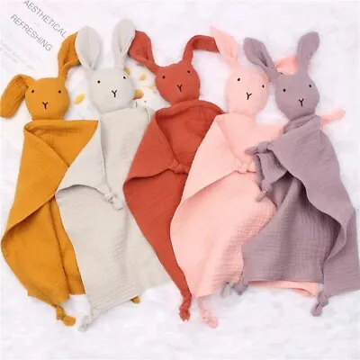 Baby Soft Cotton Bunny Comforter Muslin Baby Blanket Unisex Baby Shower Gift • £8.99