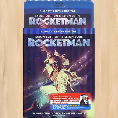 Taron Egerton ROCKETMAN Blu-ray +DVD With Message From ELTON JOHN           0325 • $6.99