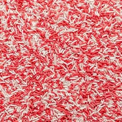 £1.99 • Buy Red & White Mix Matt Sugar Strands Cupcake / Cake Decoration Sprinkles Toppers