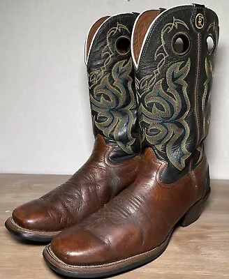 $97.94 • Buy TONY LAMA Boots Brown Black 13  BULL BUFFALO COWBOY SQUARE TOE MEN'S 12D RR9013