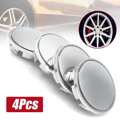 £9.59 • Buy 4Pcs 65mm Chrome Car Wheel Center Caps Tyre Rim Hub Cap Covers Set Accessories