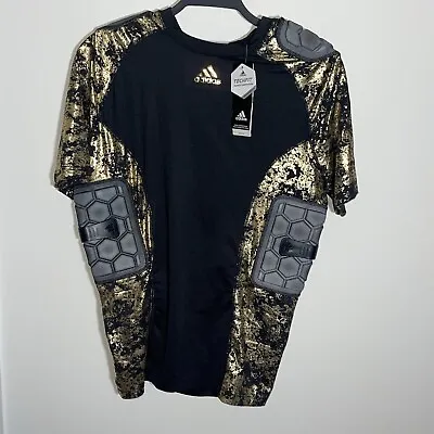 Adidas Techfit Padded Compression Shirt Mens XL Black Gold Football NWT • $51.37