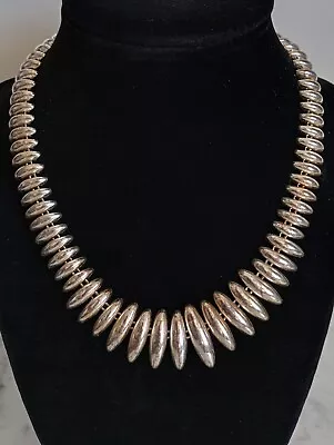 Vintage Monet Fancy Silver Tone Metal Links Collar Necklace 15  + Extension • $15