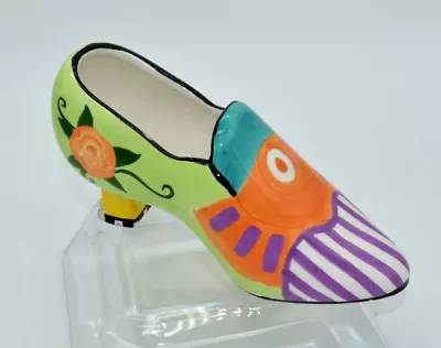 7  X 4  Rose Multi-color Bright Unique Design Ceramic Shoe • $23.75