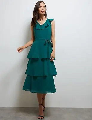 $38.37 • Buy FRILL V-NECK TIERED DRESS Womens Clothing  Dresses Shift