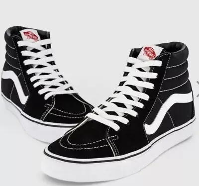 VANS SK8 Hi Casual High Top Skate - Black White - Mens 6 US - Womens 7.5 US • $59.95