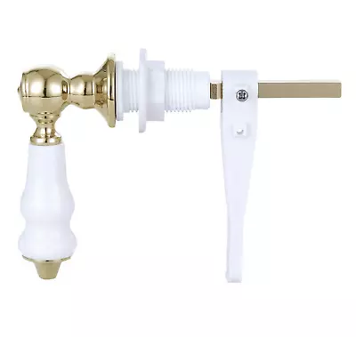 £19.95 • Buy Traditional Ceramic & Gold Victorian White Toilet Cistern Lever Flush Handle 1/2