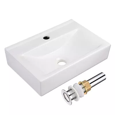 Aquaterior 18  X 12  Modern Rectangle Bathroom Vessel Sink And Drain Combo Wa... • $87.48