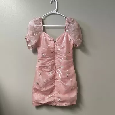 Amanda Uprichard Pink Floral Mini Dress Size Small • $70