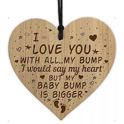 £4.49 • Buy I Love You With All My Bump Daddy To Be Gift Engraved Heart Birthday Christmas