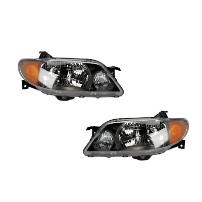 Headlights Pair Set For 01-03 Mazda Protégé (Metal Coat Bezel) Left & Right • $131