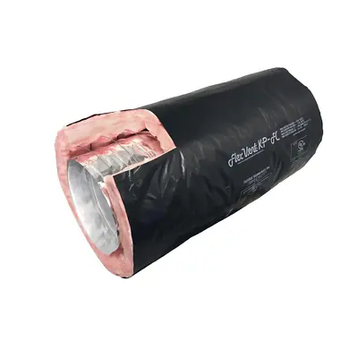 8-in X 25-Ft Insulated Flexible Round Flex Duct Tube R6 Heating/AC Black Venting • $94.89