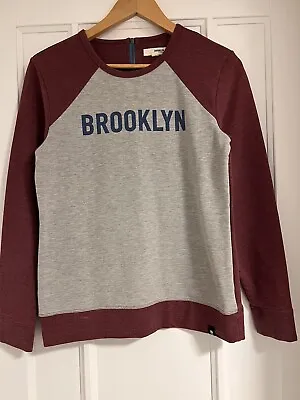 Brooklyn Industries - Grey And Burgundy Long Sleeve Zip Back Jumper Sweater - L • £24.99