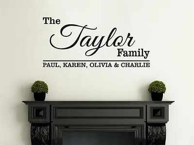 £13.95 • Buy Personalised Family Wall Quote With All Names, Wall Art Sticker, Vinyl Decal