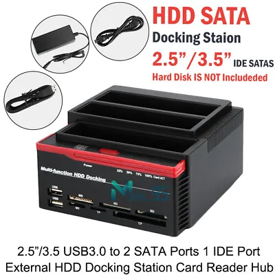 Estación De Acoplamiento HDD 25  35  SATA IDE HDD Disco Duro Lector De Tarjeta • $52.79