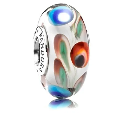 PANDORA Sterling Silver Folklore Glass Murano Charm 791614 • £29.18