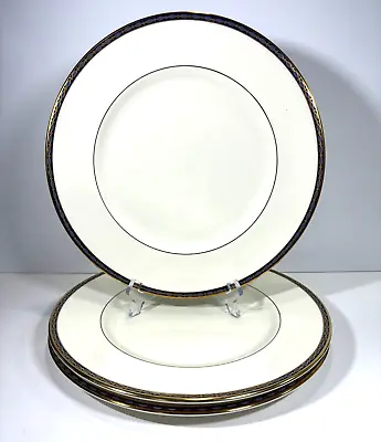 Set Of 3 Minton St James Dinner Plates Bone China England Cobalt Trim 10.5  • $59.95