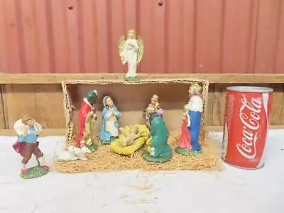 Vintage 11 Piece Set Of Hand Painted Nativity Figure Set Made In Italy • $15