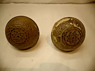 Pair Antique Vintage Eastlake  Victorian Ornate Door Knobs Spindle Salvage #5 • $29.99