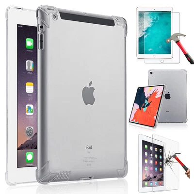 $33.24 • Buy Apple IPad Mini Pro Air Clear IPad Case Transparent Protective Cover +Glass Film