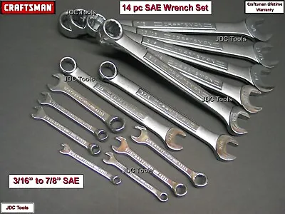 Craftsman 14 Pc SAE Combination Wrench Set  3/16  To 7/8  • $35.83