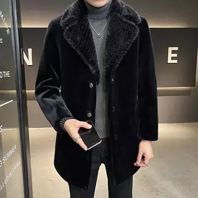 Mid-length Parka Mink Coat Men High-end Fur Coat Thicken Mink Velvet Fur Jacket • $127.87