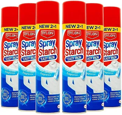 £15.98 • Buy 6 X DYLON Spray Starch With Easy Iron New 2 In 1 Ironing Aid Fabric 300ml