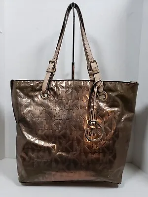 Michael Kors Bronze Mirror Metallic Jet Set Medium Tote Bag. SEE PICS! • $15.98