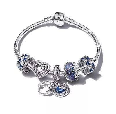 Pandora 925 Silver Bracelet Sterling  Shining Stars Charm 7.5 Inch New With Box • $59.90