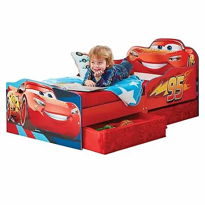 Official Disney Cars Lightning Mcqueen Toddler Bed With Storage Red New • £229.99