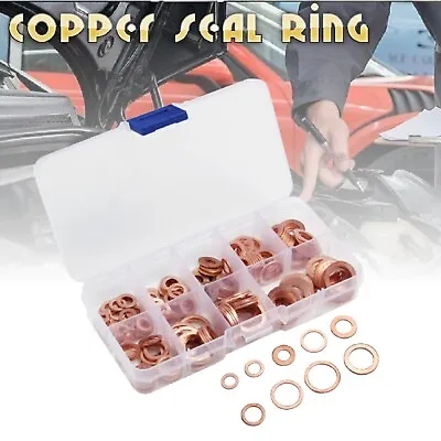200PCS Gasket Set Crush Washers Assorted Solid Copper Car Engine Seal Flat Ring • $19.99