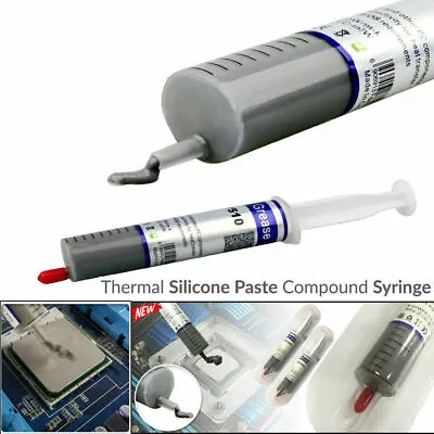 Silicone Thermal Heatsink Compound Cooling Paste Grease Syringe For PC Processor • £2.50