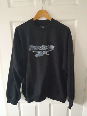 £25 • Buy Vintage Reebok Navy Sweatshirt Large Spellout