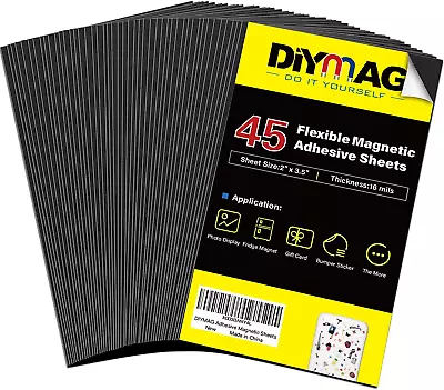 3.5X2Inch Business Card Magnets 45Packs Flexible Magnetic Sheets With Peel And  • $10.58