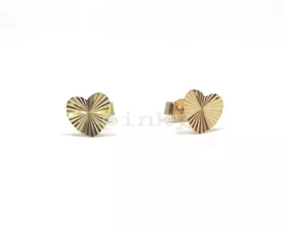 New 9ct Gold Heart Stud Earrings Kids/ Ladies Stud Gifts BNIB (GS1001) • £21.99