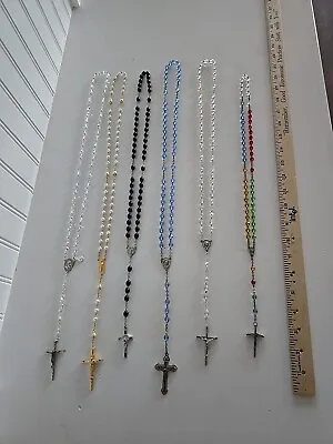 Vintage Rosary Beads Lot 6 Variety Of Colors Styles Estate Find  • $29.99
