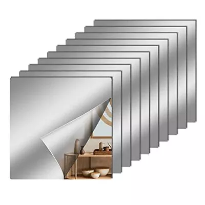 12 Pcs Acrylic Flexible Mirror Sheets 12 X 12 In Mirror Tiles  Assorted Sizes  • $14.31