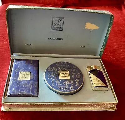 Vintage Boxed BOURJOIS Evening In Paris Set  SOAP POWDER PERFUME BOTTLE  In Box • $175