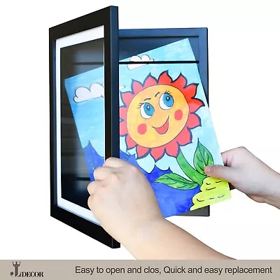 9x12 Kids Art Frame Magnetic Front Opening Changeable Wood Frame • $18.99