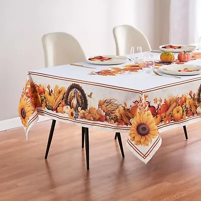 Thanksgiving Tablecloth Fall Harvest Turkey Table Cloth (60 X 102 Inch) For 6  • $17.99
