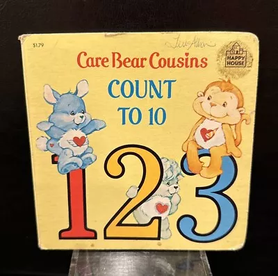 VINTAGE 1986 CARE BEAR COUSINS Count To 10 123 Board Book Happy House • $10