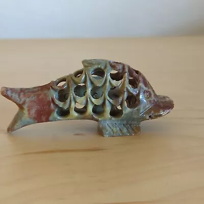 Soapstone Fish Carving Natural - 4 Inch Small Fish Paperweight/figure • $14.98