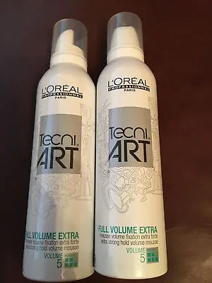 £29.99 • Buy L’Oreal Full Volume Extra Strong Volume Hair Styling Mousse Tecni Art 250ml X2